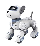 【Ptomoto】ロボット犬おもちゃ 子供用 リモコン犬 8-12 歳 ペットロボット 電動犬 英語指示 知育玩具 誕生日プレゼント インタラクティブ機能 コンパニオンギフト スタントドッグ 男の子 女の子 ロボットおもちゃ I1
