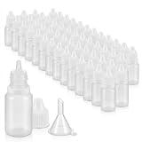 JUSTVEL ドロッパーボトル 詰め替え 50個 セット ボトル 点眼容器 液体 小分けボトル スポイト 10ml 透明 漏斗付き