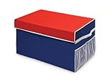 Badger Basket Large Folding Storage Box, Blue/Red [並行輸入品]