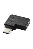 エレコム Type-C アダプタ L字 横向き USB-C to C 変換コネクタ USB3.2(Gen2) 10Gbps 60w ブラック AD-CFCML01BK