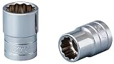 京都機械工具(KTC) ソケット 12角 B4-17W-S 全長:34×差込角:12.7mm