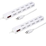 電源タップ 延長コード AC コンセント 10個口 10口 1500W 電源コード 3m 一括スイッチ 雷ガード マグネット付 ブレーカー スイングプラグ ほこり防止シャッター タコ足 テーブルタップ OAタップ ホワイト 白 STYLED STP10W-3 2個セット