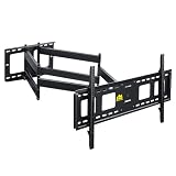 FORGING MOUNT テレビ壁掛け金具 55-95V大型壁掛けテレビ金具 耐荷重75kg 108CM超ロングアーム フルモーション式多角度調節 回転90°VESA800x400mmまで 16"/12"の木間柱に対応 3軸バブル水平器、ケーブルカバー付き