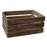 Largeオーク効果Slatted木製ストレージクレート
