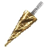 無敵 四枚刃ステップドリル 4-26mm/12段 6.35mm六角軸 たけのこドリル スパイラルドリル チタンコーティング HSS 超高硬度 メタルプレート用 木材用(4-26mm/12段)