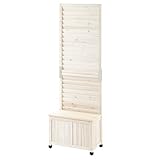 ラティス プランター付 フェンス 木製 庭フェンス ガーデニング 日除け ベンチ 〔60×180cm〕 ルーバーWH