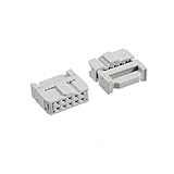 Hommy IDCソケットコネクター　IDCプラグ　プラスチック製　メタル製　グレー　FC-10P　10 枚入り 　 2.54mm 2 列