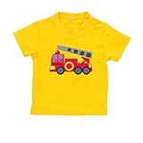 BabyChips 消防車(名入れ半袖ベビーTシャツ) 100 デイジー