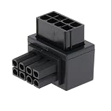 predolo 電源アダプター 1ピース 90度アングル 8ピン メス - 8ピン オス, ブラック