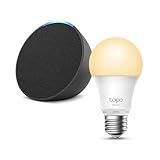 【セット買い】Echo Pop チャコール + TP-Link Tapo スマート LED電球 L510E (E26・800lm・電球色・調