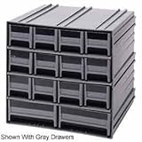 Quantum QIC-4244RD Interlocking Gray Storage Cabinet with 8 Red Drawers, 11.38-Inch by 11-3/4-Inch b