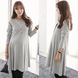 襟なし 授乳服 フレア ワンピース 授乳服ワンピース 無地授乳服 onepiece 授乳ウェア 【170000100164】グレー