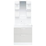 TOTO 洗面化粧台セット(KE) 750mm 1面鏡+2段引き出し ミュートグレー KE71A1G