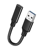 USB 3.1オス Type C メス 変換ケーブル 10cm USB タイプC 変換アダプタ オスメスコード 最大10Gbps高速データ転送 3A急速充電 ナイロン編み 高耐久 Surface PRO LTE Windows Ipad Pro Mac Book Proなど対応 (ブラック- A)