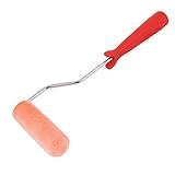 uxcell ペイントローラー プラスチック メタル スポンジ オレンジ レッド シルバートーン