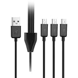 USBスプリッター充電ケーブル、3 in 1 USB 2.0 Aオスから3マイクロUSBオス1から3同期充電ケーブルアダプターコード1m (micro usb)
