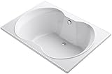 KOHLER K-1227-0 Overture 60" x 42" Drop-In Bath with Center Drain, White [並行輸入品]