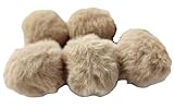 【ハンドメイド素材店】 (約3～4cm弱)5個ふわふわ ファー ボール ボンボン ループ付き ジュエリー 服飾素材 パーツ 手芸材料 デコ 房飾り装飾 部品 ハンドメイド材料 (ベージュ系)