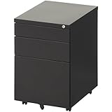 オフィスコム 法人様向け デスクワゴン 3段 幅393×奥行510×高さ590mm ブラック 鍵付き 下段フルオープン OWS-3TW400-BK
