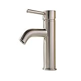 Comllen Modern Brass Single Handle Stainless Steel Bathroom Vessel Sink Faucet, Brushed Nickel Lavat