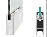 CRLサテン陽極酸化35 – 3 / 4 "単一ドアレール6 "スクエアスタイルwithout lock- for 1 / 2 "ガラス