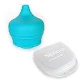 SipSnap こぼれないシリコンコップカバーTOT 1個+キャリーケース (アクア) [並行輸入品]