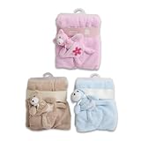 Bunchkin Baby Blanket W/ Plush Toy (pink) by Lullaby Gifts