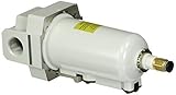 PneumaticPlus SAF4000M-N04BD-MEP Compressed Air Particulate Filter, 1/2" NPT, Auto Drain, Metal Bowl