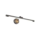 LEDミラーライト、洗面器トイレ、調節可能ベース、銅、黒8W43cm（16.9 "）