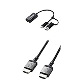 【HDMIケーブル 0.5mセット】エレコム HDMI キャプチャーユニット 【 HDMI to USB-A/USB-C 】 AD-HDMICAPBK + HDMIケーブル スリム 4K 2K (60P)対応 DH-HDP14ES05SBK