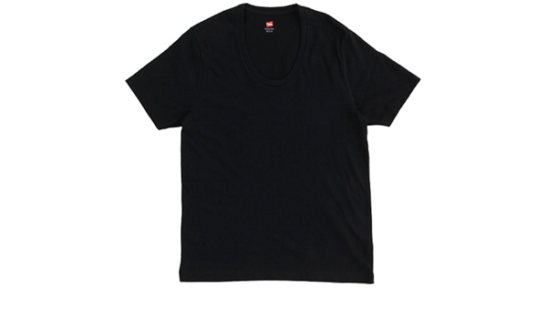 Amazon ヘインズ Hanes 綿麻 半袖uネックtシャツ 51 1n 090 ブラック M Tシャツ カットソー 通販