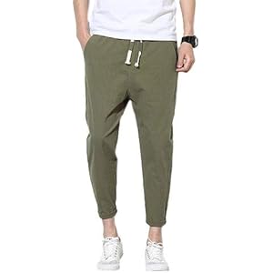 [フォーリーフ] クロップドパンツ リネンパンツ 7分丈 パンツ サルエルパンツ メンズ