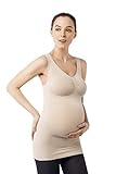 MDマタニティ妊娠下着アクティブウェアタンクトップベリーサポートバンドアンダーシャツSleepwear US サイズ: M カラー: ベージュ