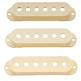 Musiclily Pro ストラトピックアップカバーセットSTシングルPUエレキギター用、クリーム（3個セット）