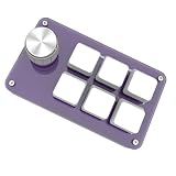 キーボード 片手キーボード 6キー 回転ノブ付きプログラマブルキーボード 7色のRGB 赤軸メカニカルキーボードBluetooth対応/有線/2.4G接続 軸体交換 回転ノブ付き Bluetooth対応連続 左手ゲーミングキーボード カスタム可能なキー 片手 小型キーボード (6キー1ノブ, 紫)