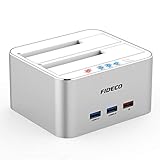 HDDスタンド FIDECO ドッキングステーション USB3.0接続 2.5/3.5インチHDD/SSD SATA I/II/III対応パソコンなしで 外付け オフラインクローン機能付き (シルバー)