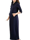 (オーセンティック) AUTHENTIC マタニティ ウェア ワンピース トップス ロング丈 妊婦服 ゆったり 産前 産後 (M, ネイビー)