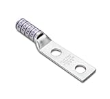 Burndy YAZ8C-2TC38 Two Hole Hylug Code Conductor Long Barrel Copper Compression Terminal with Inspec