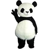 着ぐるみ 大人 パンダ コスプレ 全身 マスコット きぐるみ コスプレ かわいい 面白いコスチューム 大人用 ハロウィン クリスマス キャラクター 着ぐるみ 仮装 衣装 かぶりもの 応援 イベント宣伝用品 (168-180CM,長毛パンダ)