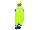 Men's Workwear 100% Polyester Waterproof Contrast Bib N Brace Ulined Dungarees Ideal for Work Fish B