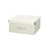 ルミナス ポール径25mm用パーツ 収納性アップパーツ 【ストレージボックス】スチールラック奥行46cm用 フタ付き幅42cm(アイボリー) 幅42×奥行43×高さ21cm MFN4243-IV