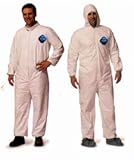 タイベックフード、伸縮性手首と足首( 25 perケースCoveralls )サイズLarge