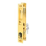 Prime-Line Products C 1160 Sliding Door Handle Set with Key, Brass Plated by Prime-Line Products