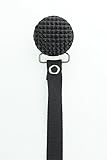 Black Quilted Crystal Solid Ribbon Pacifier Clip (RQSBK) by Crystal Dream