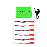 6 in 1 最大 2.5A 電流入力 3.7V Lipo バッテリー 急速充電器 ドローン充電器用 JST/SM/2.0 ポート ケーブル付き (JSTケーブル付き充電器)