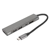 USB C ハブ マルチポート アダプター、USB ハブ - DisplayPort アダプター 5 in 1、4K 60Hz 出力、3 USB 2.0 ポート ドッキング ステーション 5 ポート USB ハブ、ラップトップ用