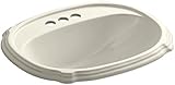 KOHLER K-2189-4-47 Portrait Self-Rimming Bathroom Sink, Almond [並行輸入品]