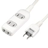エルパ(ELPA) 延長コード 1m 3個口 電源タップ スリム トラッキング防止プラグ 180度スイングプラグ ホワイト LPT-301N(W)