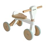 【名入れステッカー対応】HOPPL ファーストウッディバイク 四輪車 三輪車 木製 木のおもちゃ 座面調整 子ども キッズ 名入れ ギフト (ホワイト)
