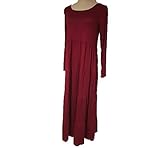 (ティアナ23)Tianna23 マタニティ フェミニン シンプル 長袖 ワンピース ワインレッド フリーサイズ